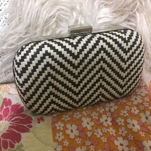 Small Black and White Clutch with optional strap